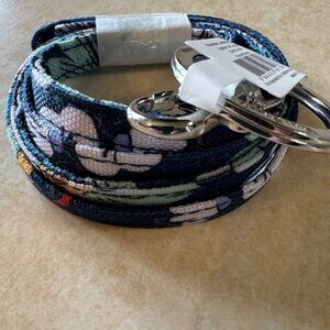 NWT Vera Bradley Floral Bursts Lanyard Key Ring ID Clip